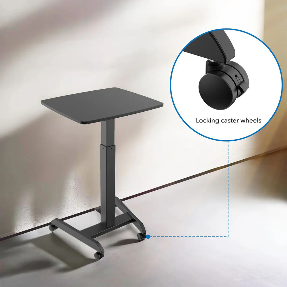 Mount-It! Height-Adjustable Rolling Laptop Desk (Black) - Image 7