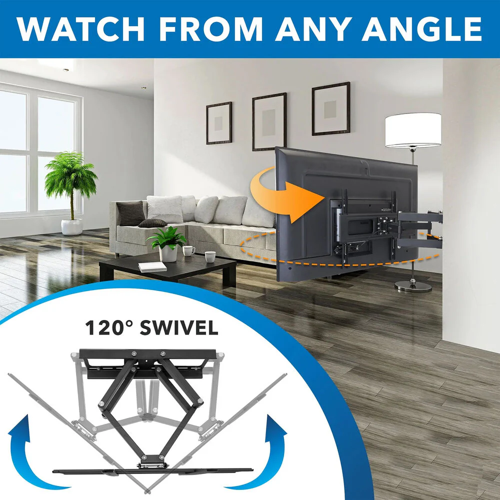 Mount-It! MI-396 Full-Motion Outdoor TV Wall Mount for 37 to 80" Displays - Image 6