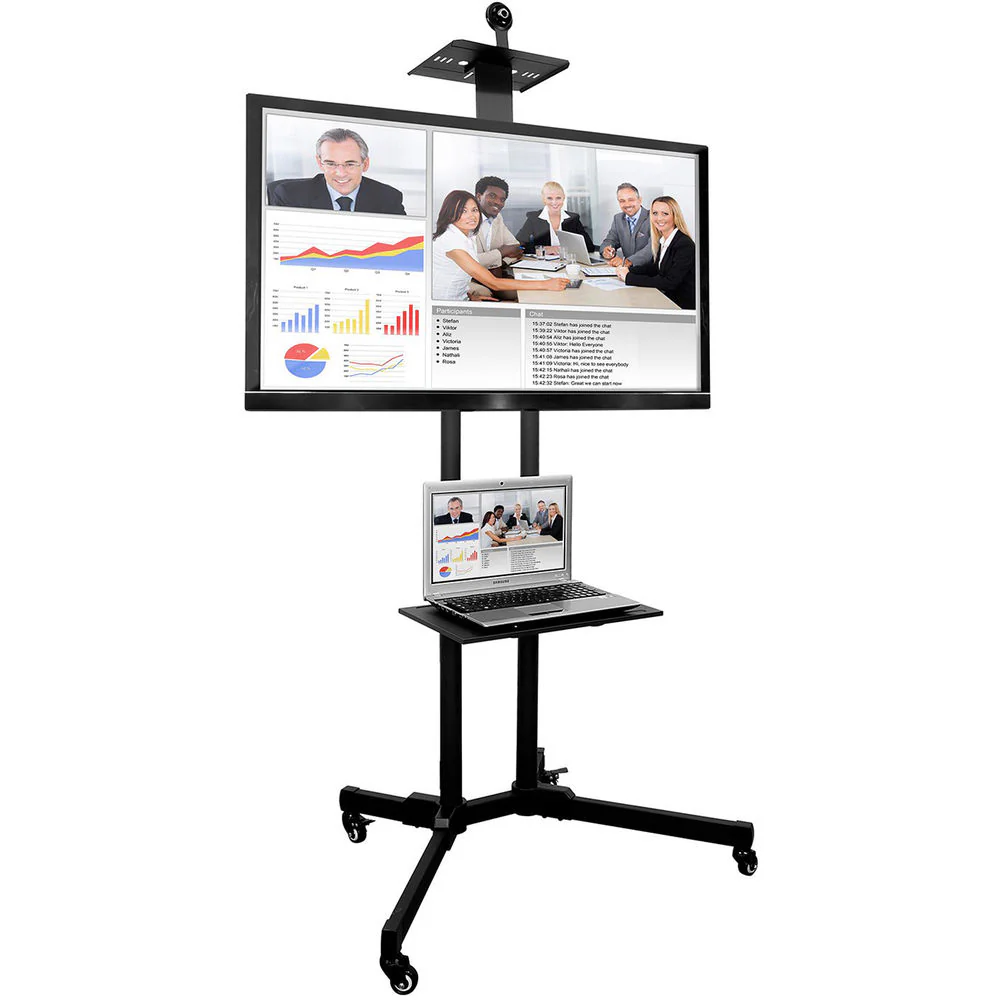 Mount-It! MI-876 Adjustable Mobile TV Cart - Image 2