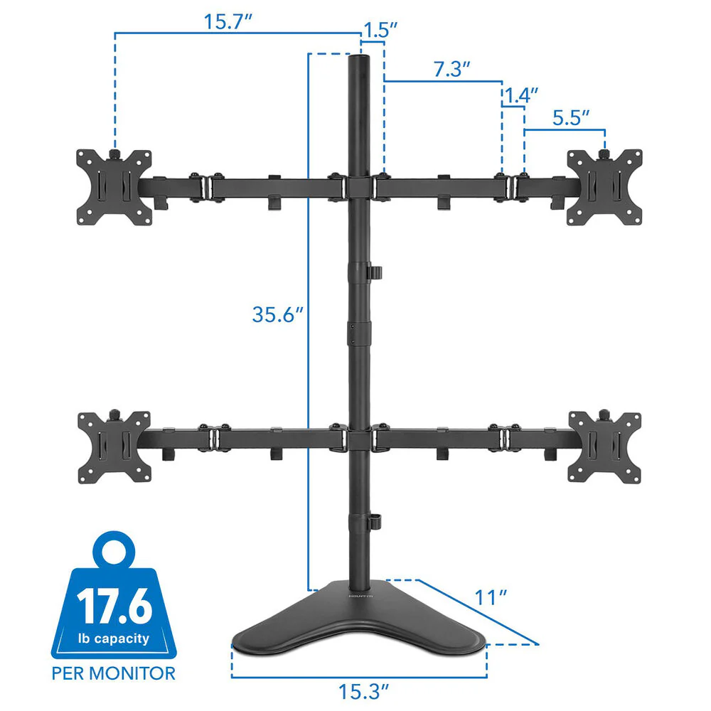 Mount-It! Quad Monitor Desk Mount for Displays up to 32" - Image 5