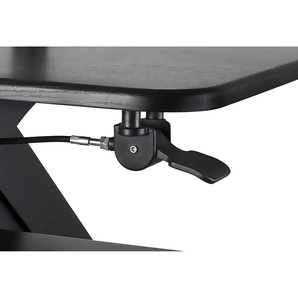 Mount-It! Sit Stand Standing Desk Converter with Dual Monitor Mount Combo (Black) - Image 4