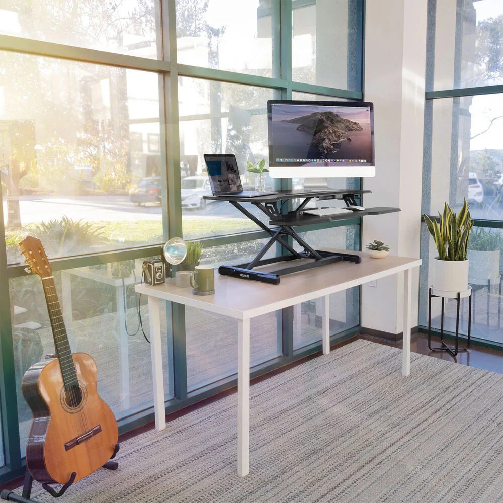 Mount-It! Standing Desk Converter with 38" Desktop (Black) - Image 6