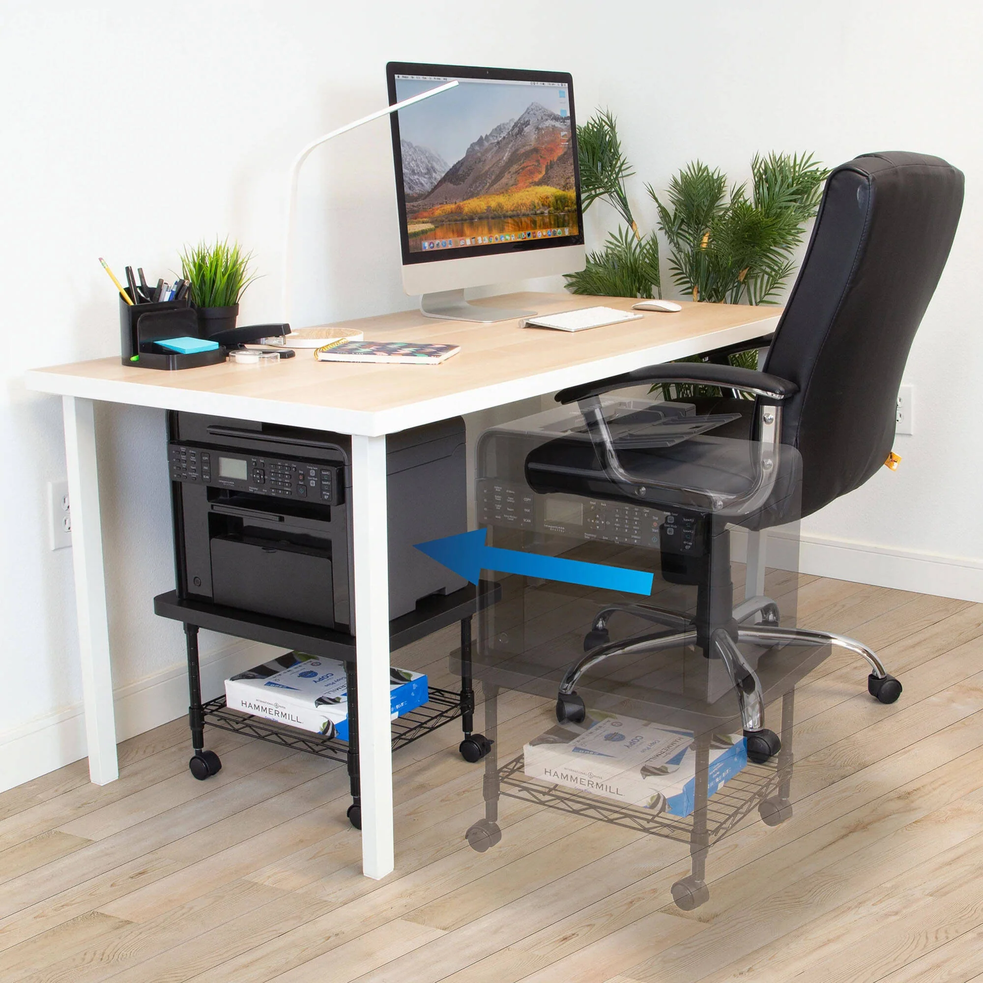 Mount-It! Under-Desk Printer Stand with Wheels - Image 3
