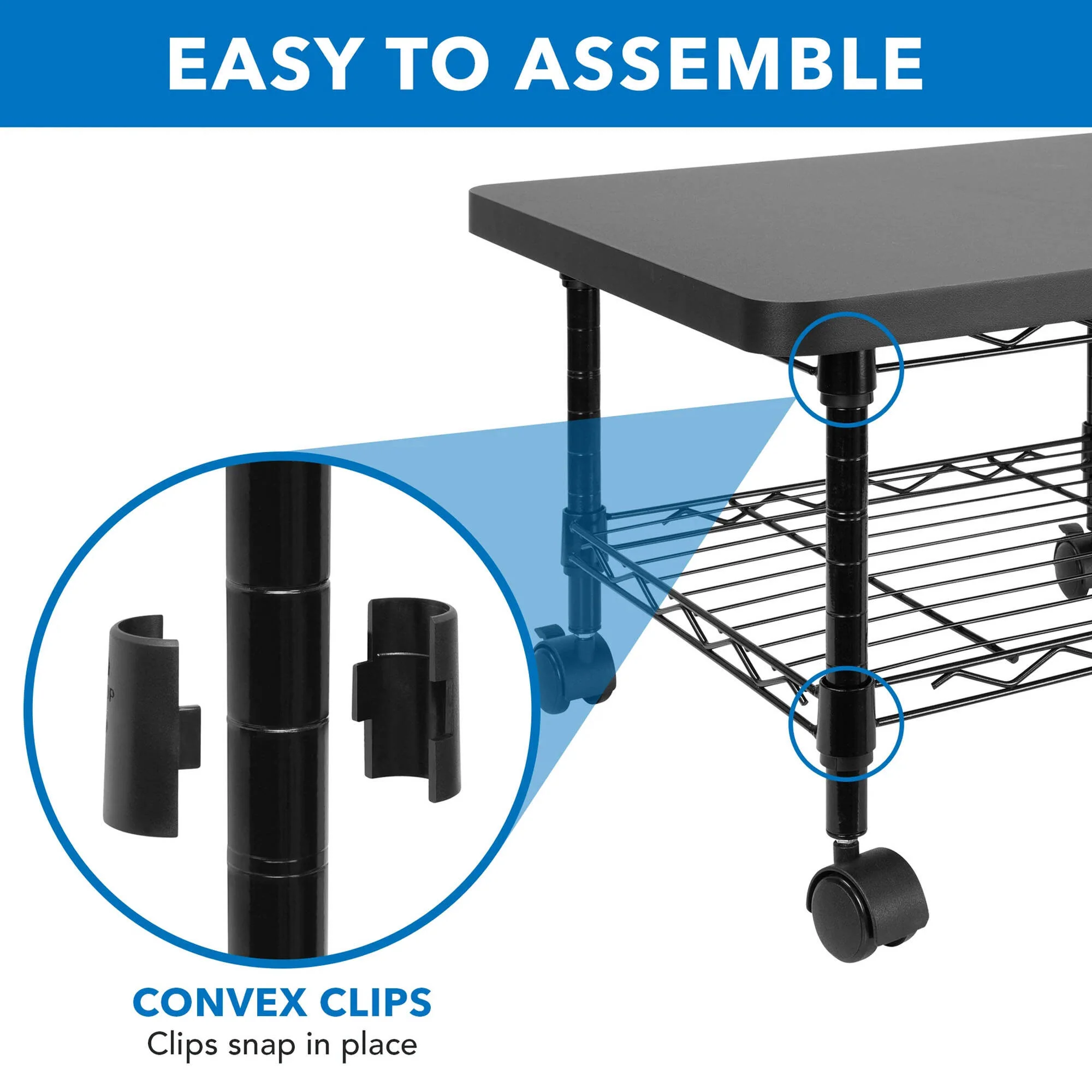 Mount-It! Under-Desk Printer Stand with Wheels - Image 6