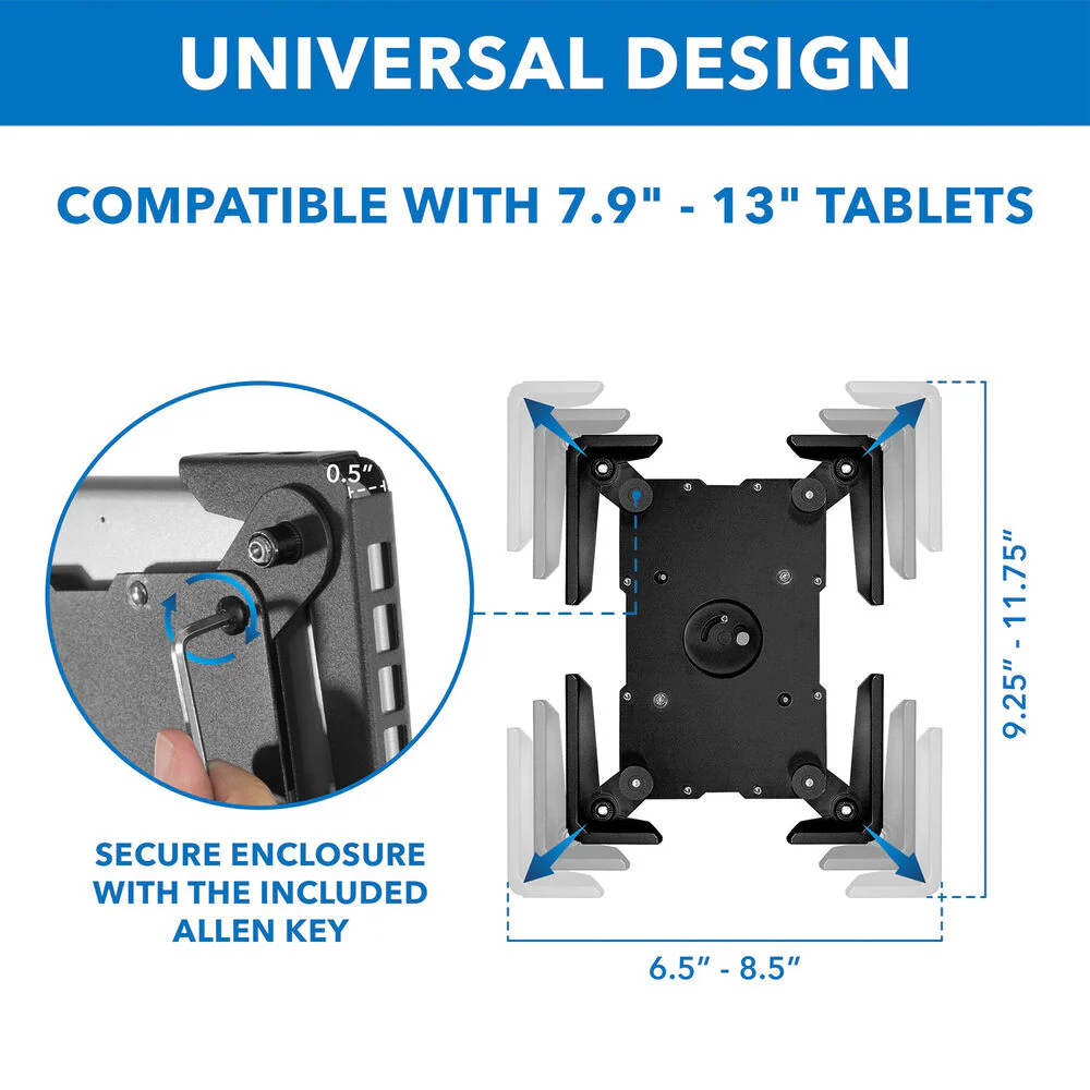 Mount-It! Universal Tablet Floor Kiosk (Black) - Image 6