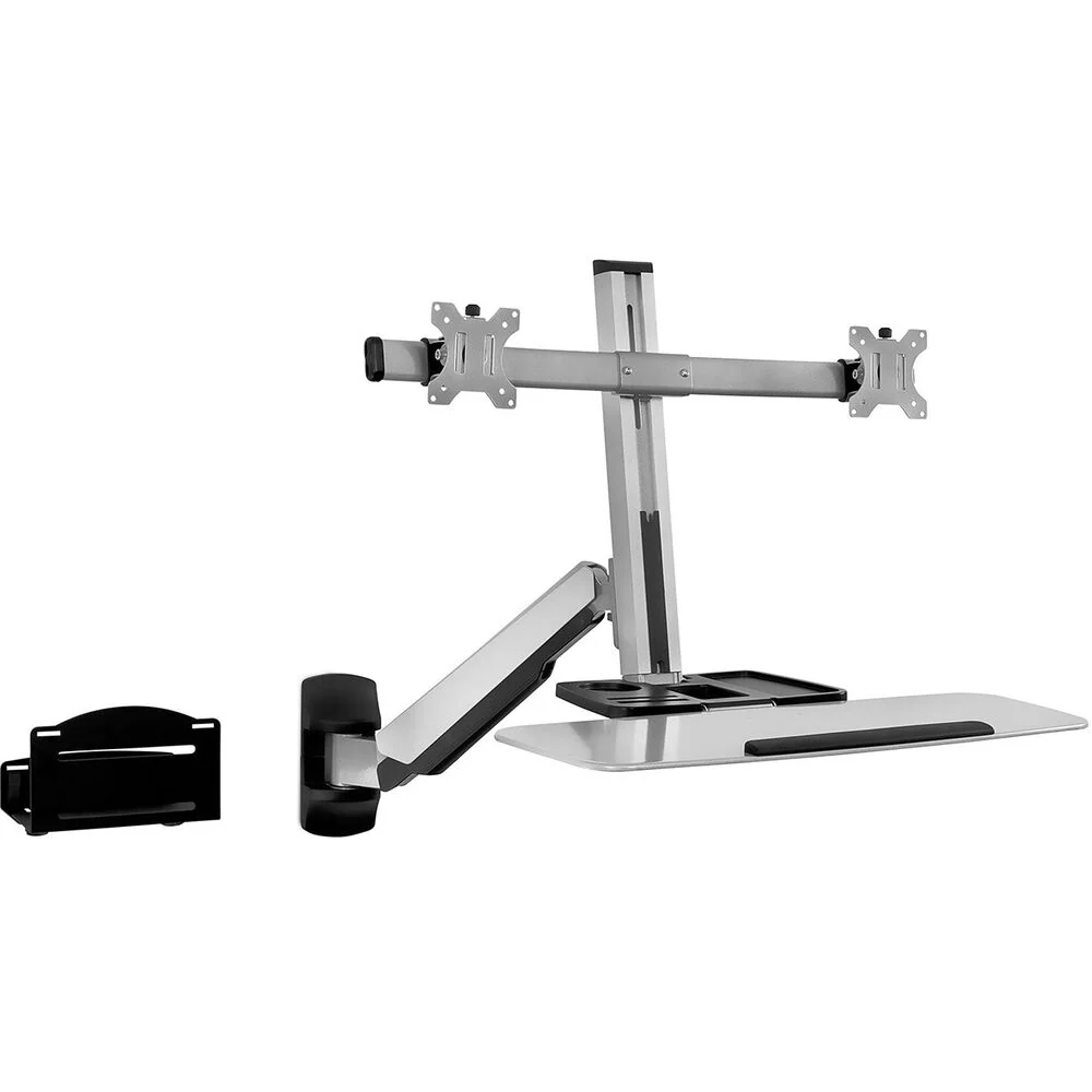 Mount-It! Wall-Mounted Dual Monitor Workstation - Image 5