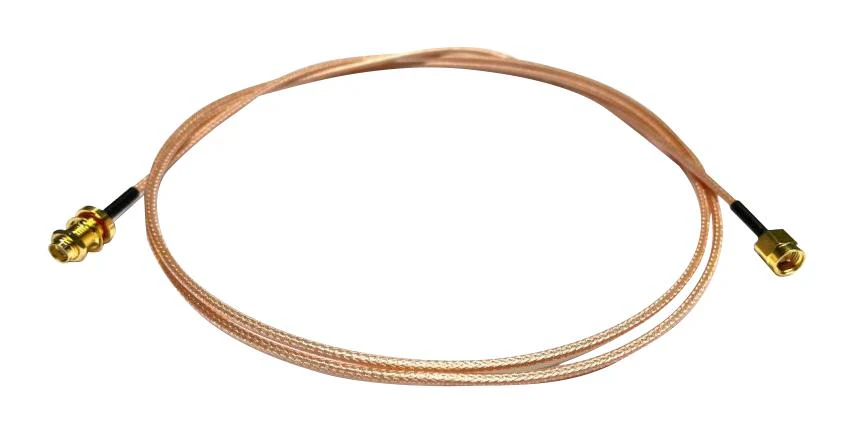 MUELLER ELECTRIC BU-4150031M1.0 RF / Coaxial Cable Assembly, SMA Plug to SMA Bulkhead Jack, RG316, 50 ohm, 3.3 ft, 1 m