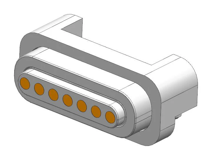 Multicomp PRO MP009326 Magnetic Connector 7 Contacts Receptacle Right Angle 1.6 mm 2 A White - Image 2