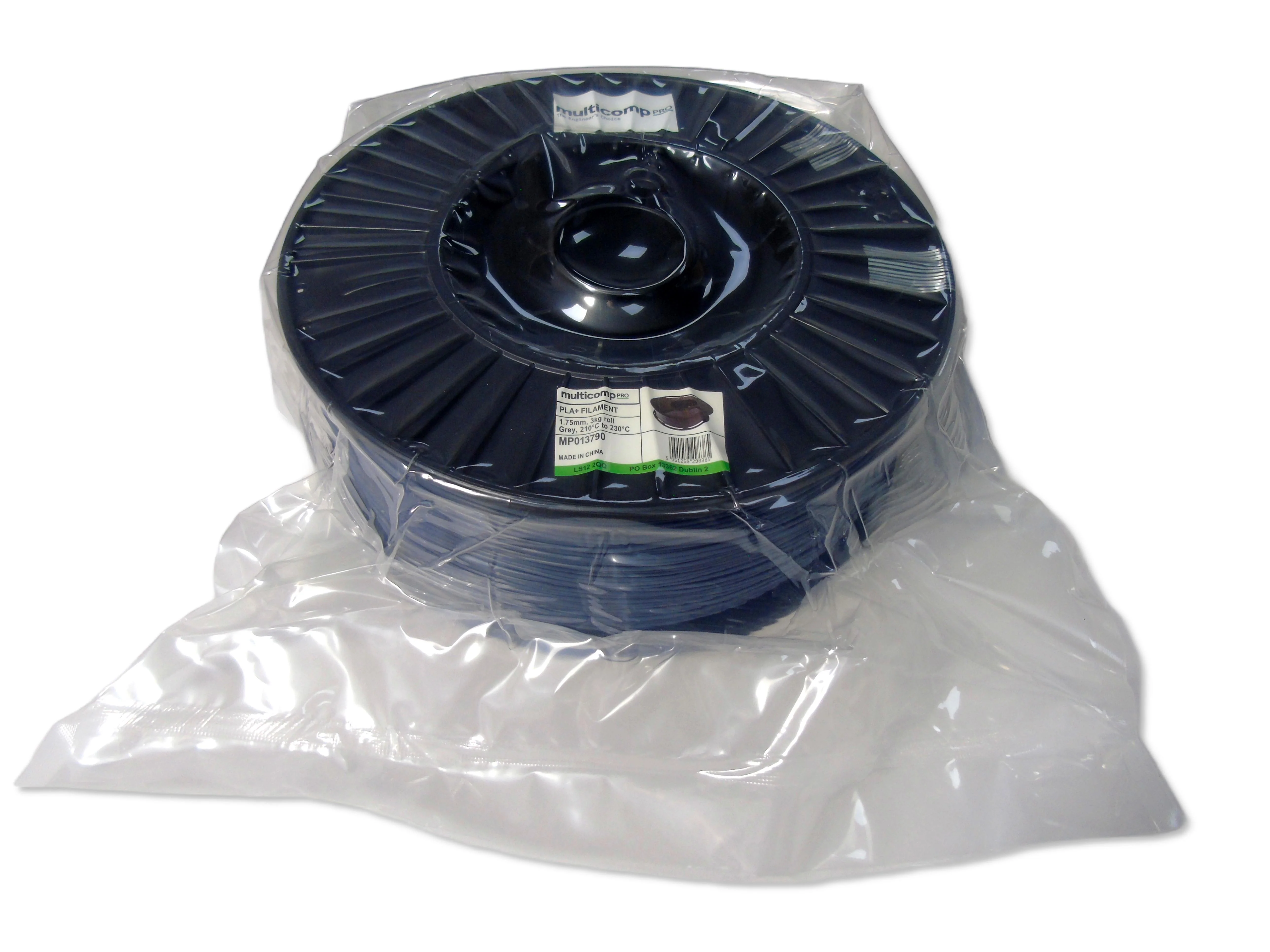 MULTICOMP PRO MP013790 3D Printer Filament, Grey, 1.75mm, PLA+, 210°C to 230°C, 3kg - Image 3