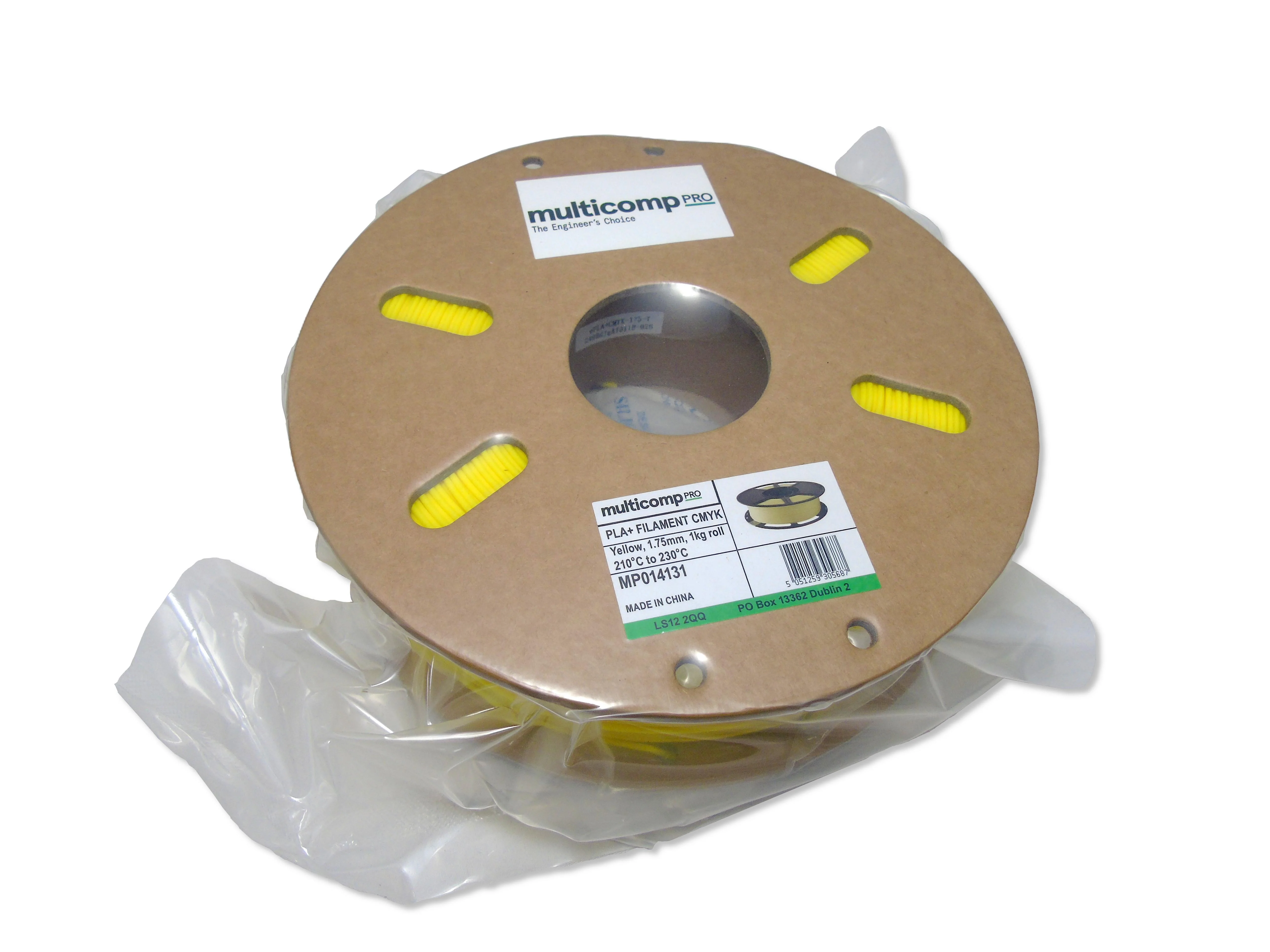 MULTICOMP PRO MP014131 3D Printer Filament, 1.75mm, PLA (Polylactide), Yellow, 1kg, 210°C to 230°C - Image 3