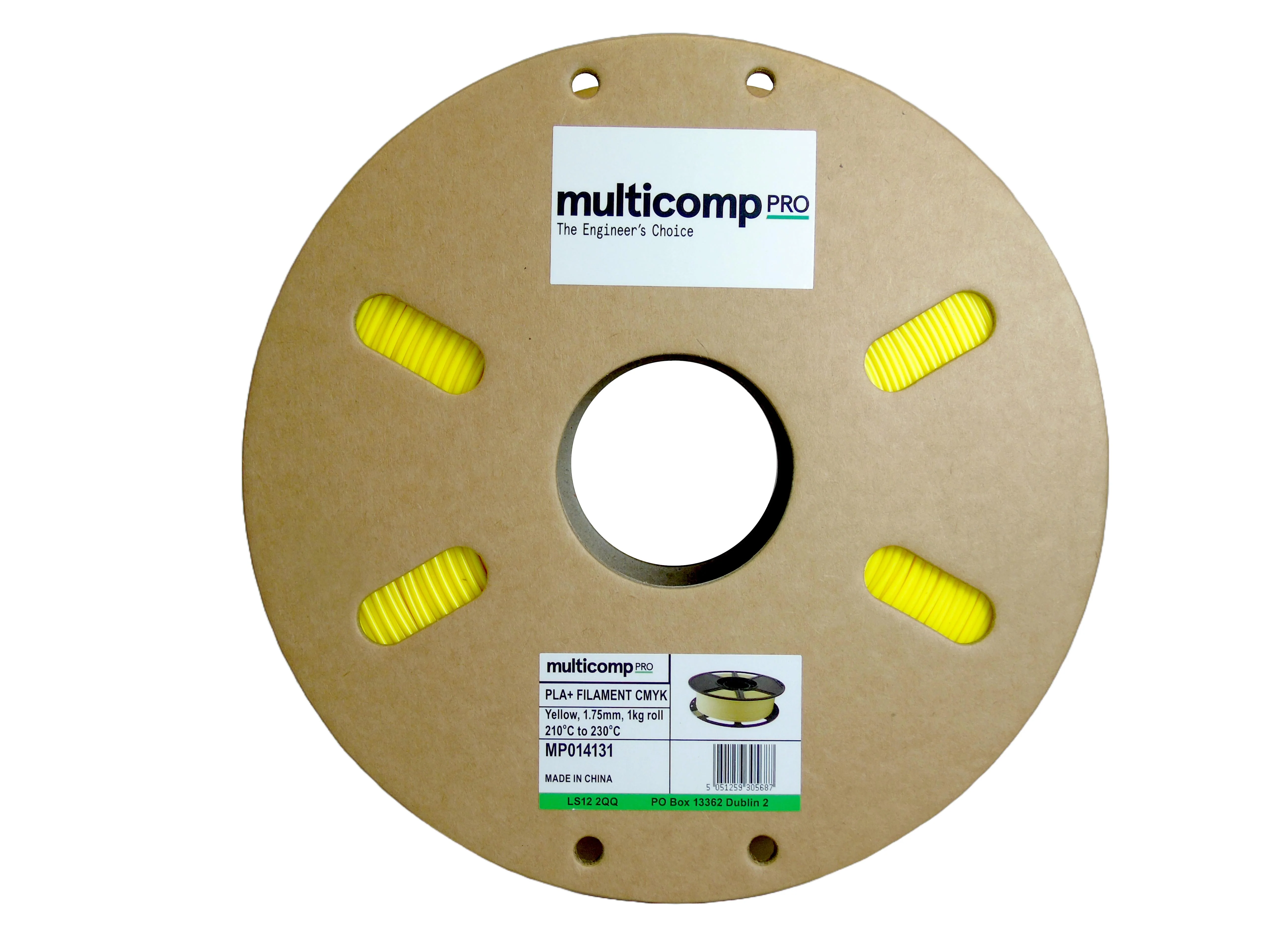 MULTICOMP PRO MP014131 3D Printer Filament, 1.75mm, PLA (Polylactide), Yellow, 1kg, 210°C to 230°C - Image 4
