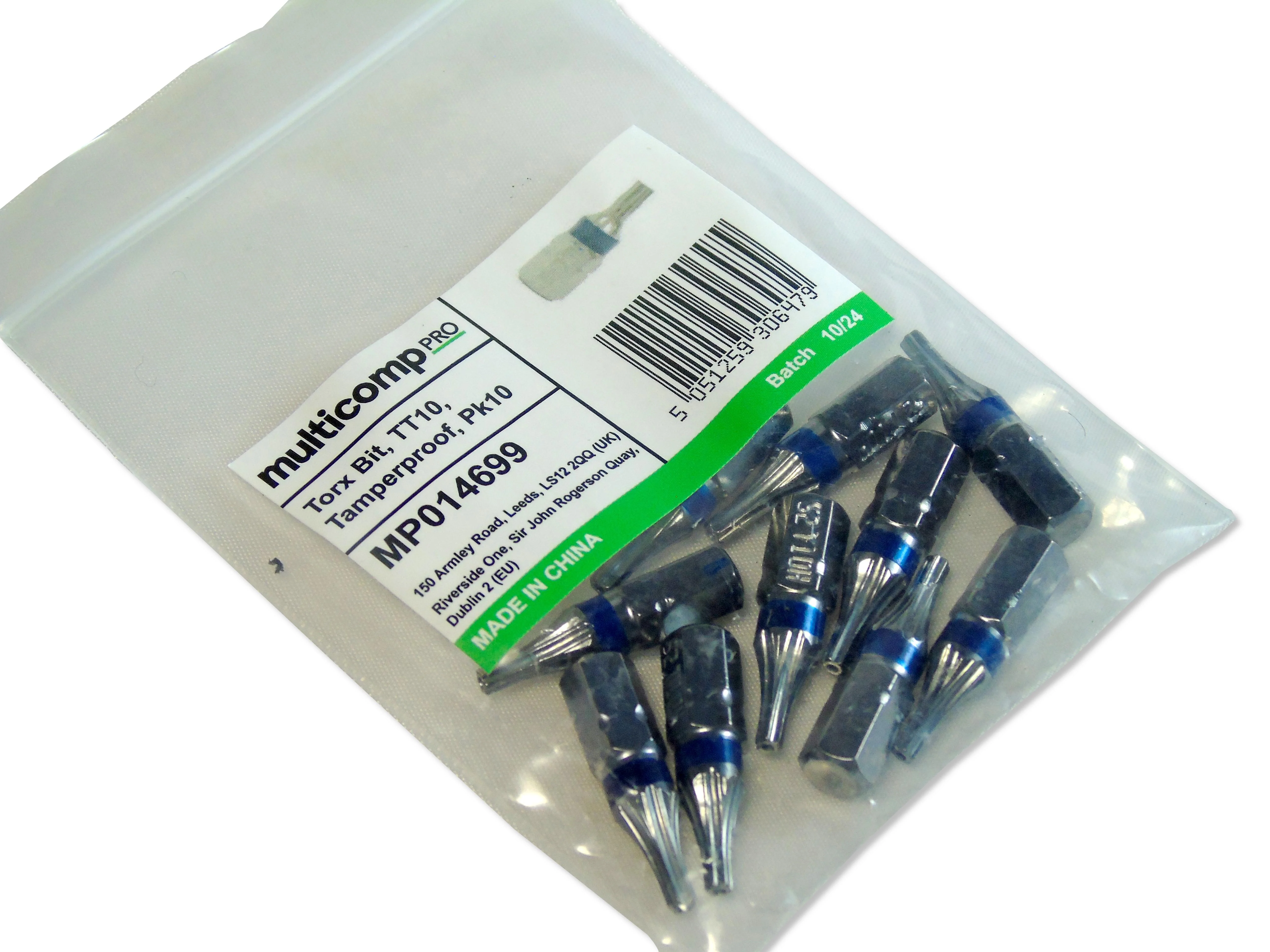 MULTICOMP PRO MP014699 Torx Bit, TT10 Size, Tamperproof Torx, 25 mm Length, Pack of 10 - Image 3