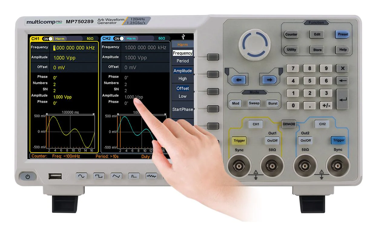 Multicomp PRO MP750289 Waveform Generator 2CH 120MHZ/1.25GSPS - Image 3