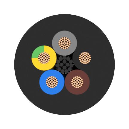 Multicomp PRO PP002154 PP002154 Multicore Cable H07RN-F Per Metre Unscreened 5 Core 6 mm&Acirc;&sup2; - Image 2