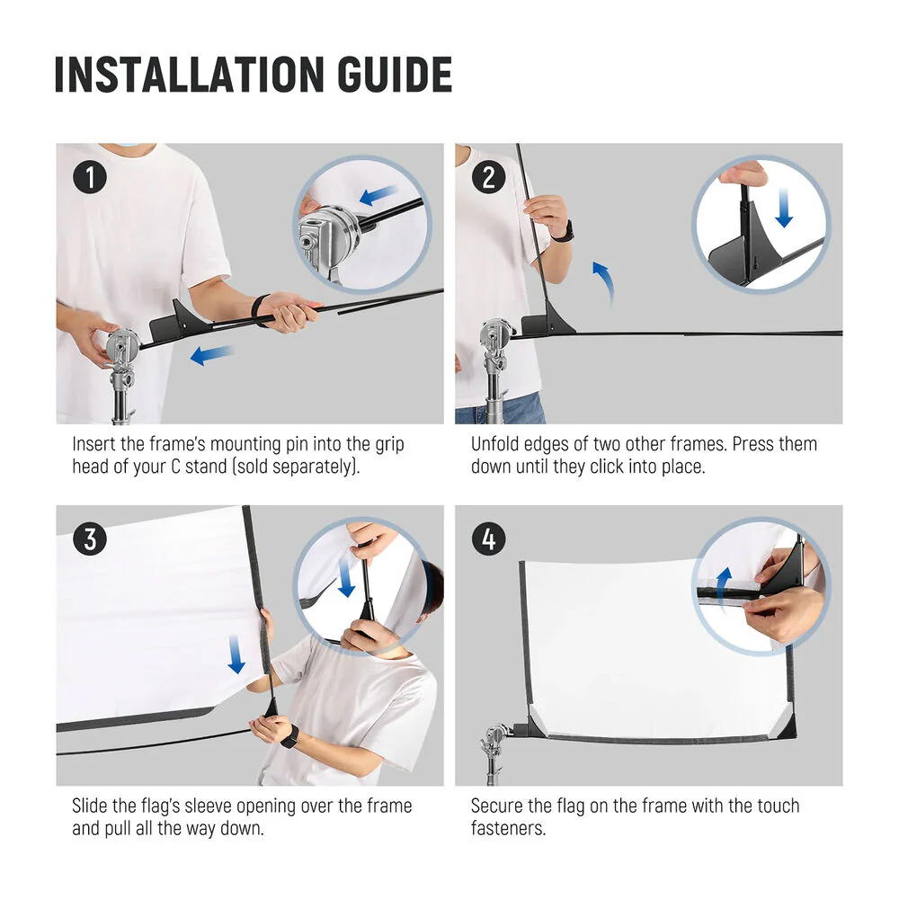 Neewer 5-in-1 Foldable Scrim Flag Kit (24 x 36") - Image 7