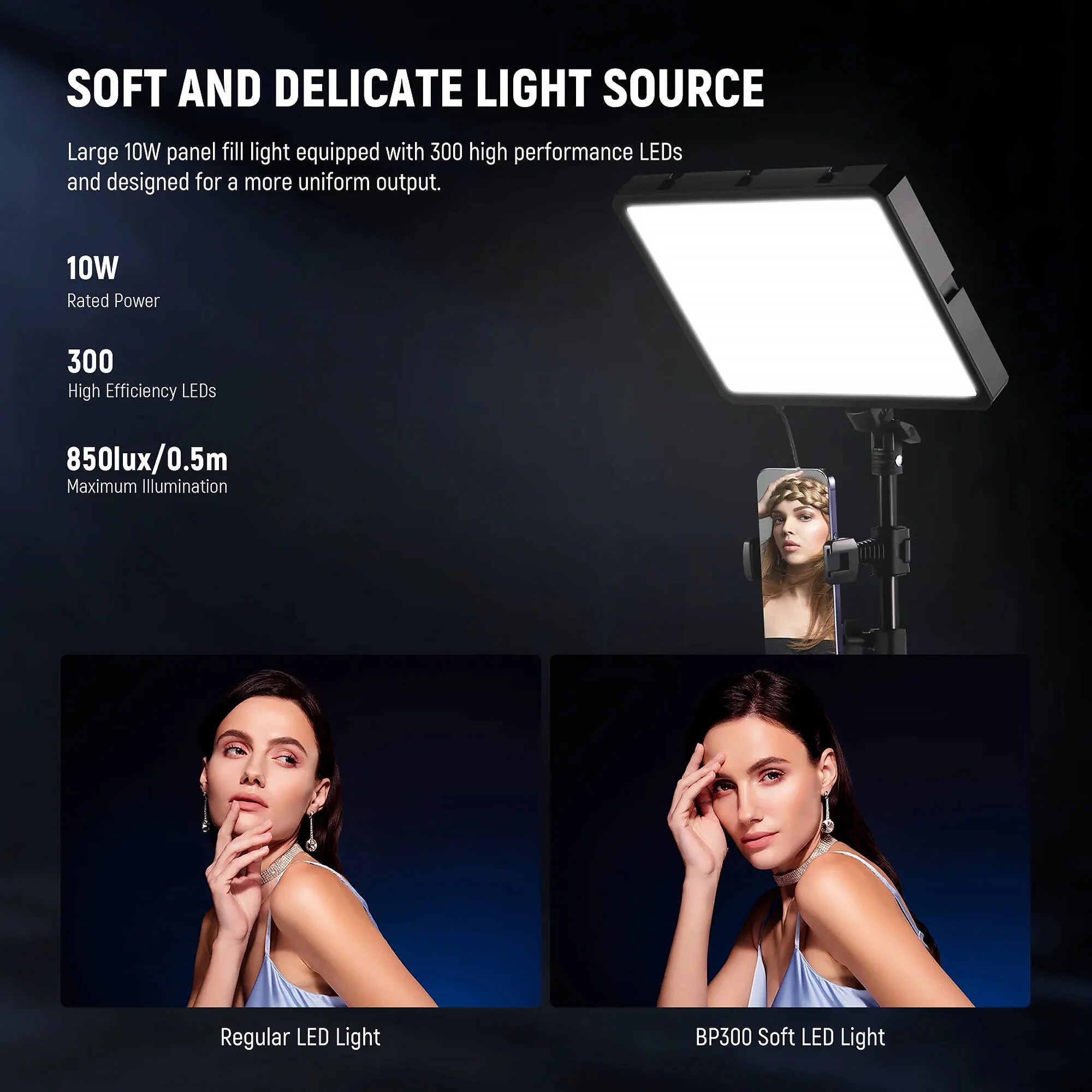 Neewer BASICS BP300 Bi-Color LED Light Panel (2-Light Kit) - Image 2
