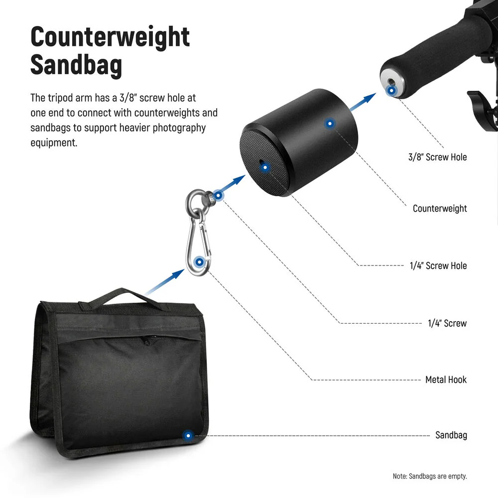 Neewer Heavy-Duty Light Stand with Sandbag (9.84') - Image 5