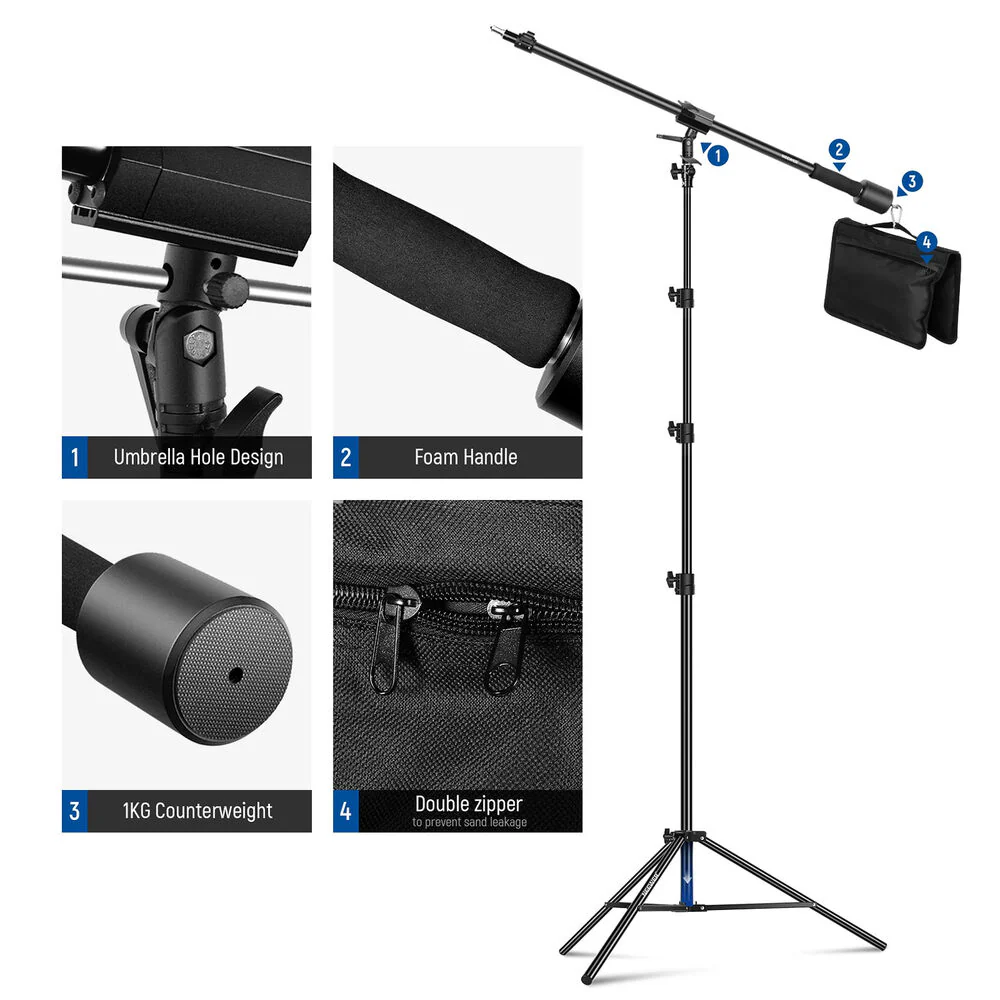 Neewer Heavy-Duty Light Stand with Sandbag (9.84') - Image 6