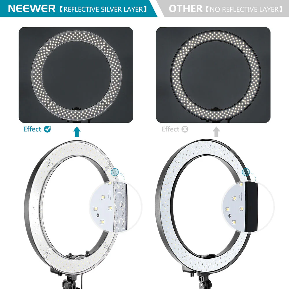 Neewer LED Ring Light Kit with Stand and Accessories (18") - Image 4