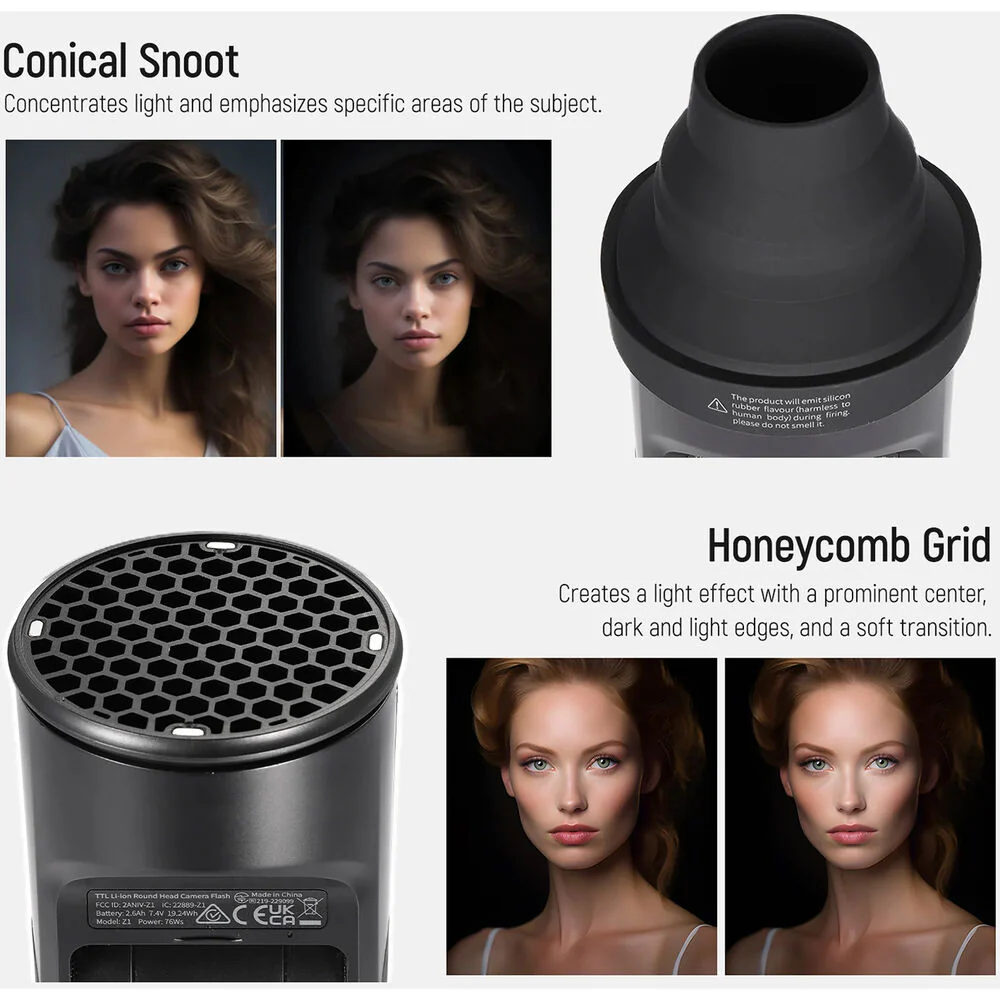 Neewer Magnetic Accessories Kit for Z1/Z2 Round Head Flashes - Image 6