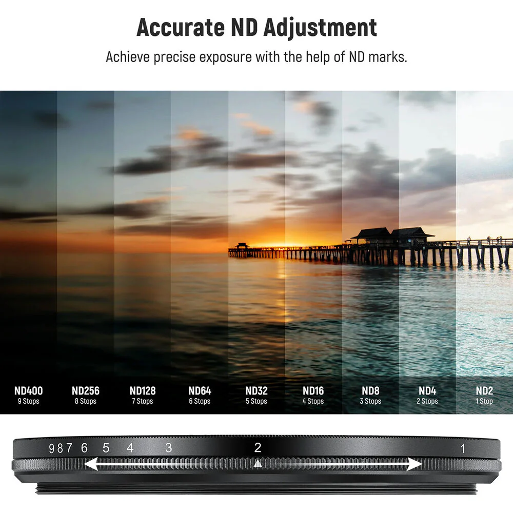 Neewer MRC Variable ND Filter with Lens Cap (67mm, 1 to 9-Stop) - Image 3