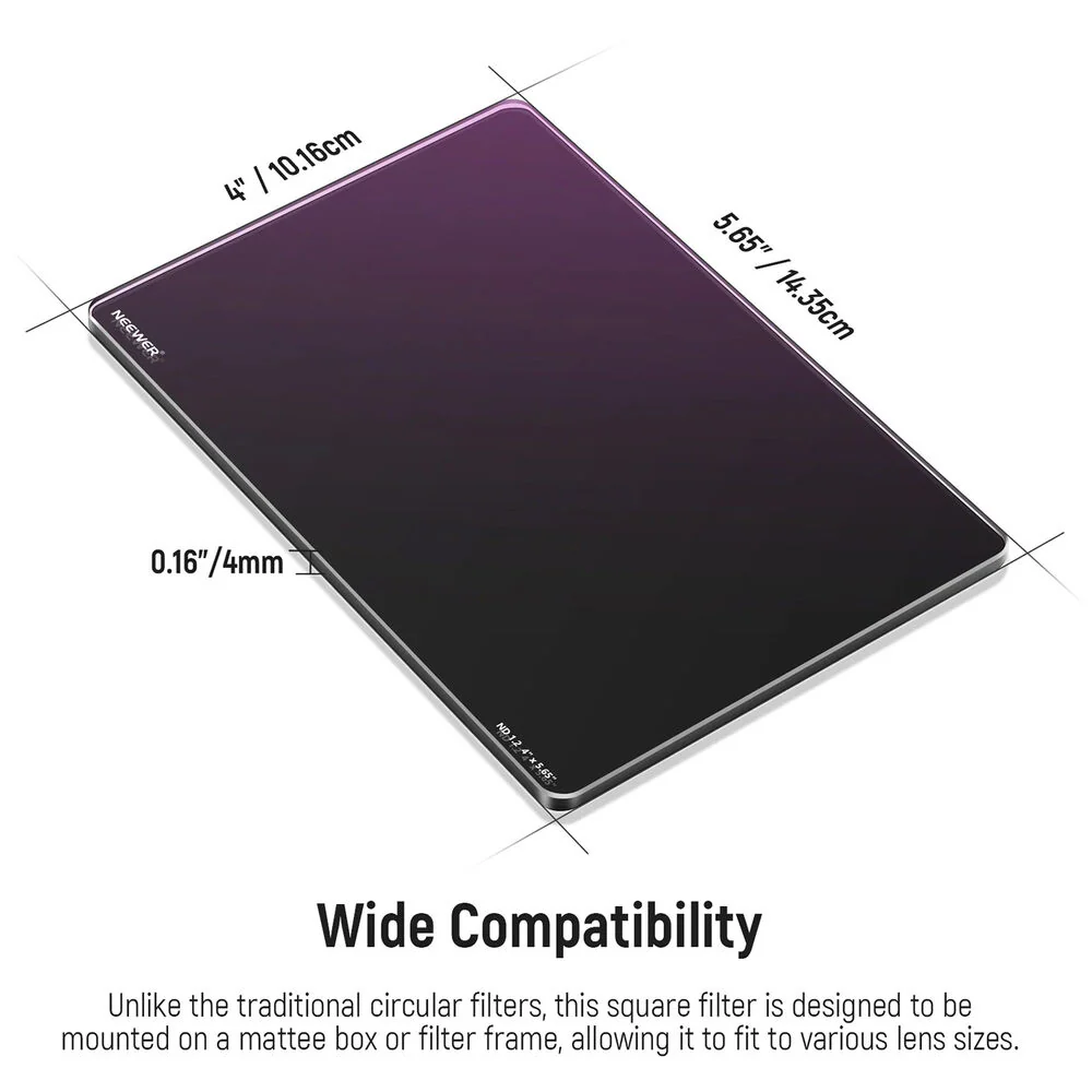 Neewer ND1.2 Filter (4 x 5.65", 4-Stop) - Image 4