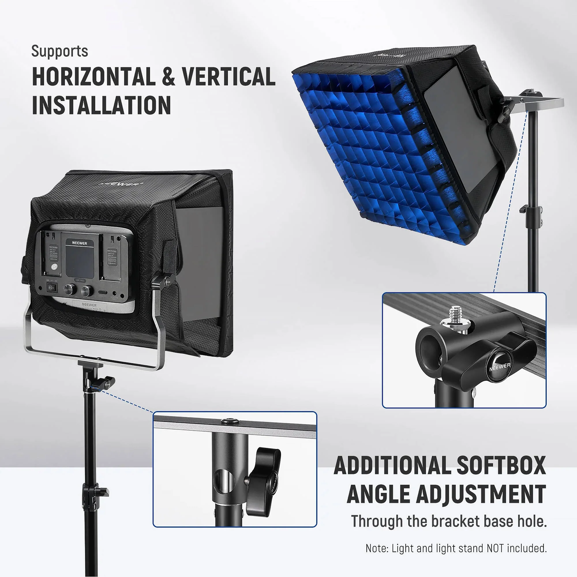 Neewer Softbox Diffuser with Grid for RGB660 PRO LED Light Panel - Image 2