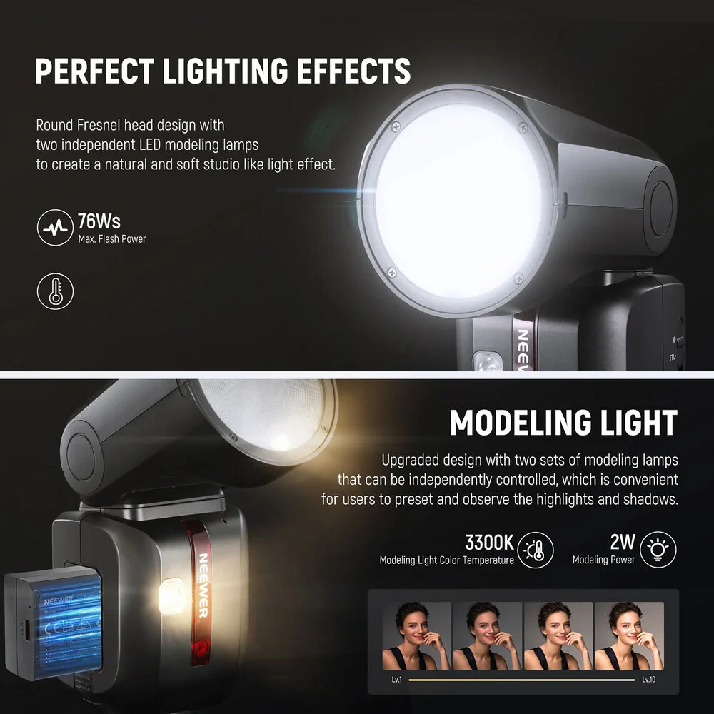 Neewer Z2-N TTL Round Head Flash Speedlite for Nikon (Battery Kit) - Image 4