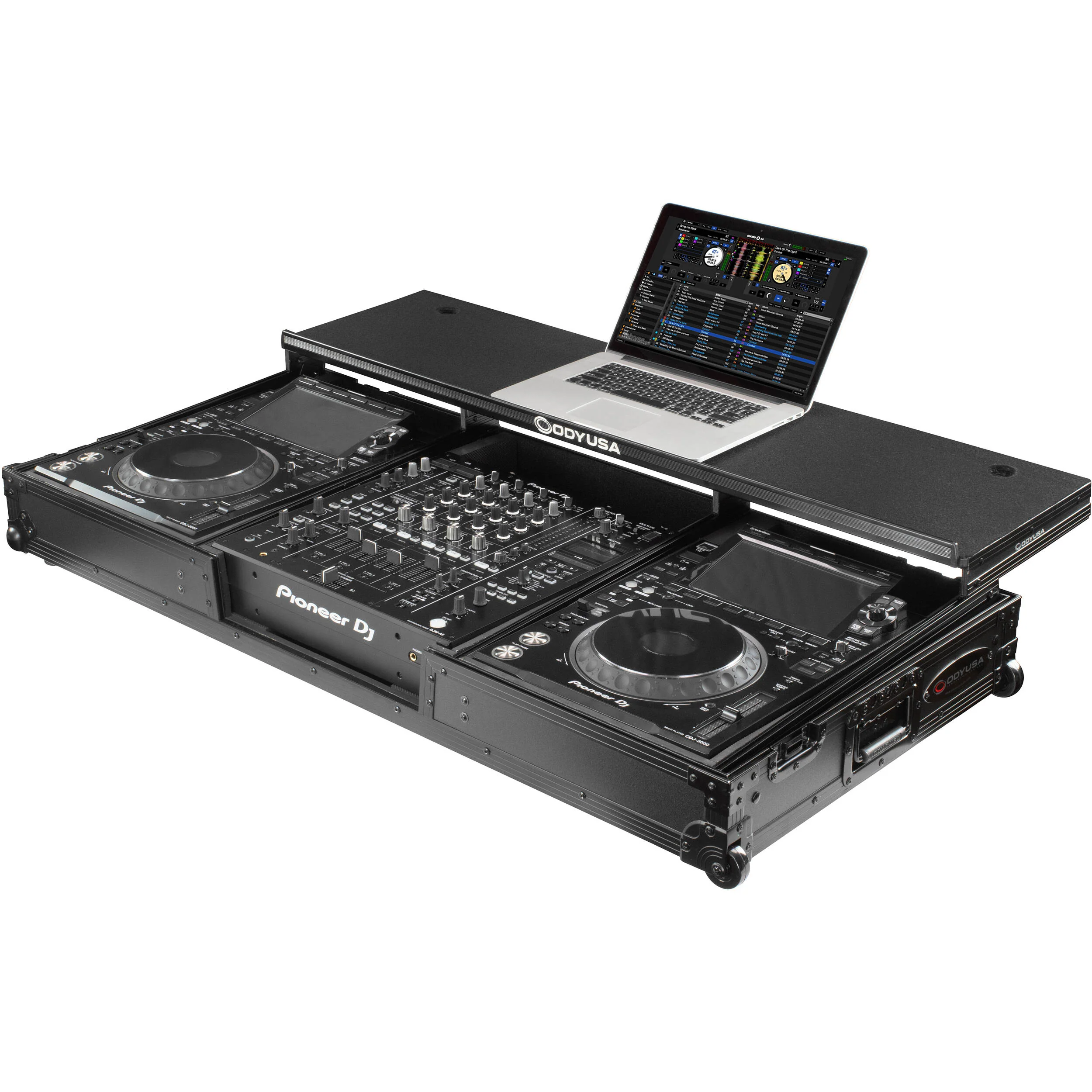 Odyssey Glide-Style DJ Coffin Flight Case with Wheels for DJM-A9 / CDJ-3000 or Similar Size Gear (Black Label) - Image 4