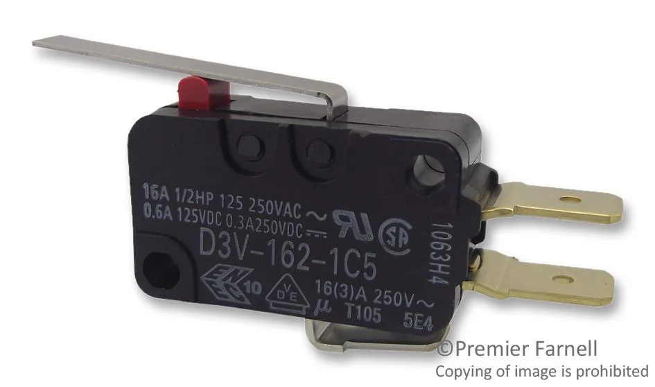 Omron V-212-1C6 BY OMI V-212-1C6 OMI Microswitch Miniature Hinge Lever Spdt Quick Connect 21 A