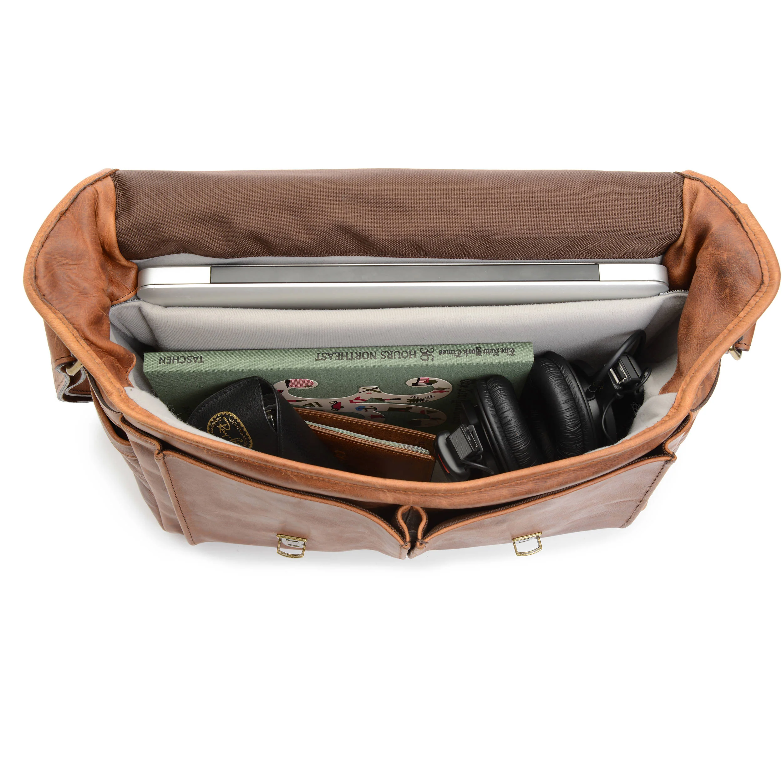 ONA Brixton Camera/Laptop Messenger Bag (Leather, Antique Cognac) - Image 7