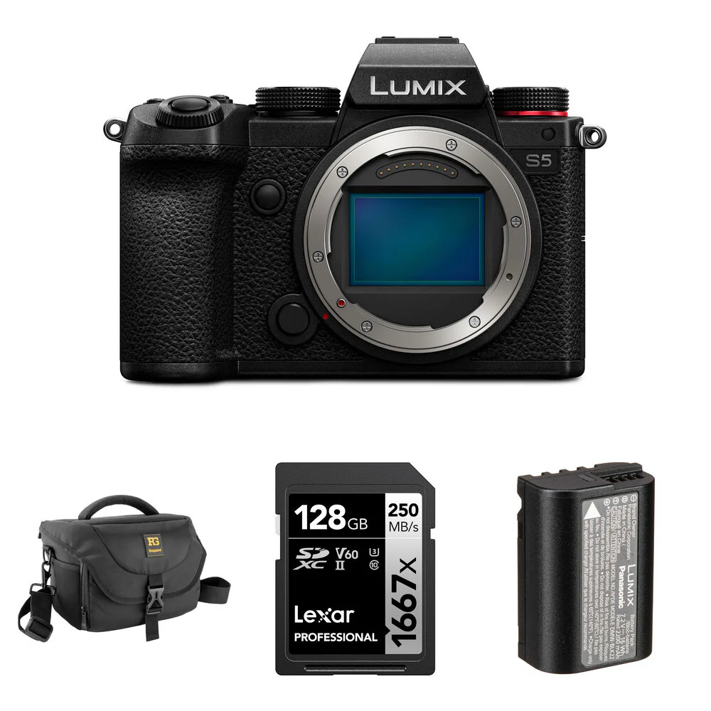 Panasonic Lumix S5 Mirrorless Camera with Essentials+ Kit (Black)