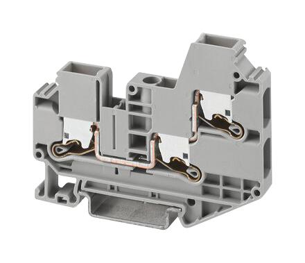 PHOENIX CONTACT 1329499 DIN Rail Mount Terminal Block, 3 Ways, 20 AWG, 8 AWG, 6 mm², Push-X, 41 A