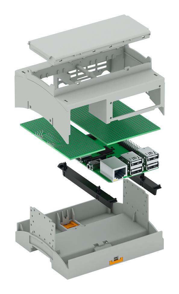 Phoenix Contact RPI-BC 1076 DEV-KIT KMGY Electronic Housing For Raspberry Pi-BC Lower Part Upper Cover &amp; PCB Holder Light Gray - Image 4