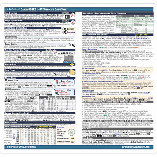 PhotoBert CheatSheet for Canon Speedlite 600EX II-RT - Image 4