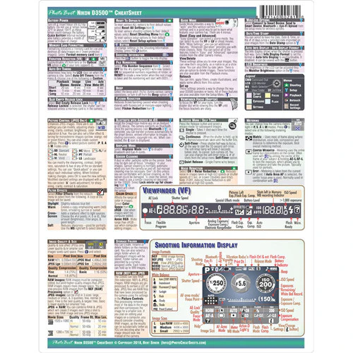 PhotoBert CheatSheet for Nikon D3500 Digital SLR Camera - Image 2