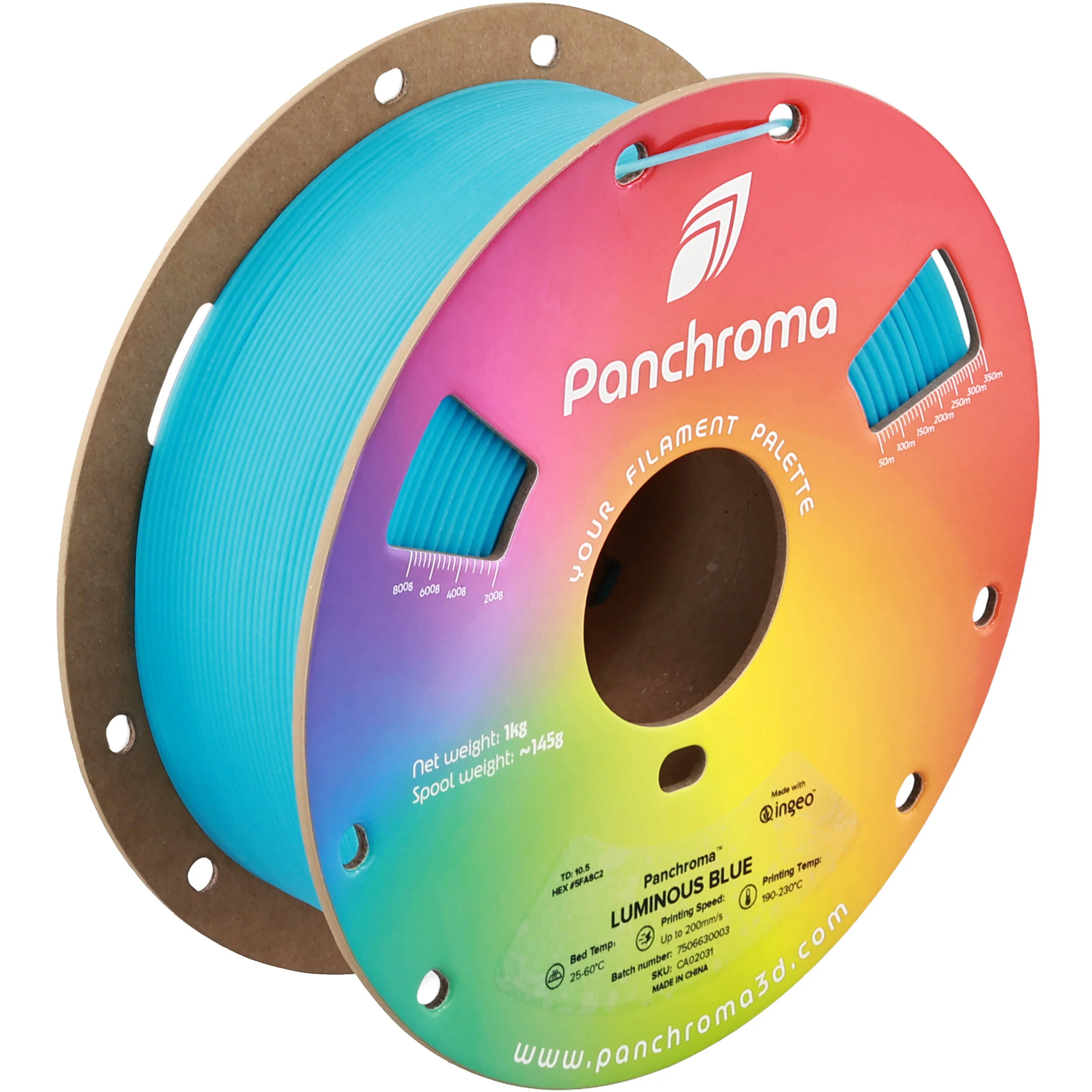 Polymaker Panchroma Luminous PLA Filament (1kg, Luminous Blue) - Image 5