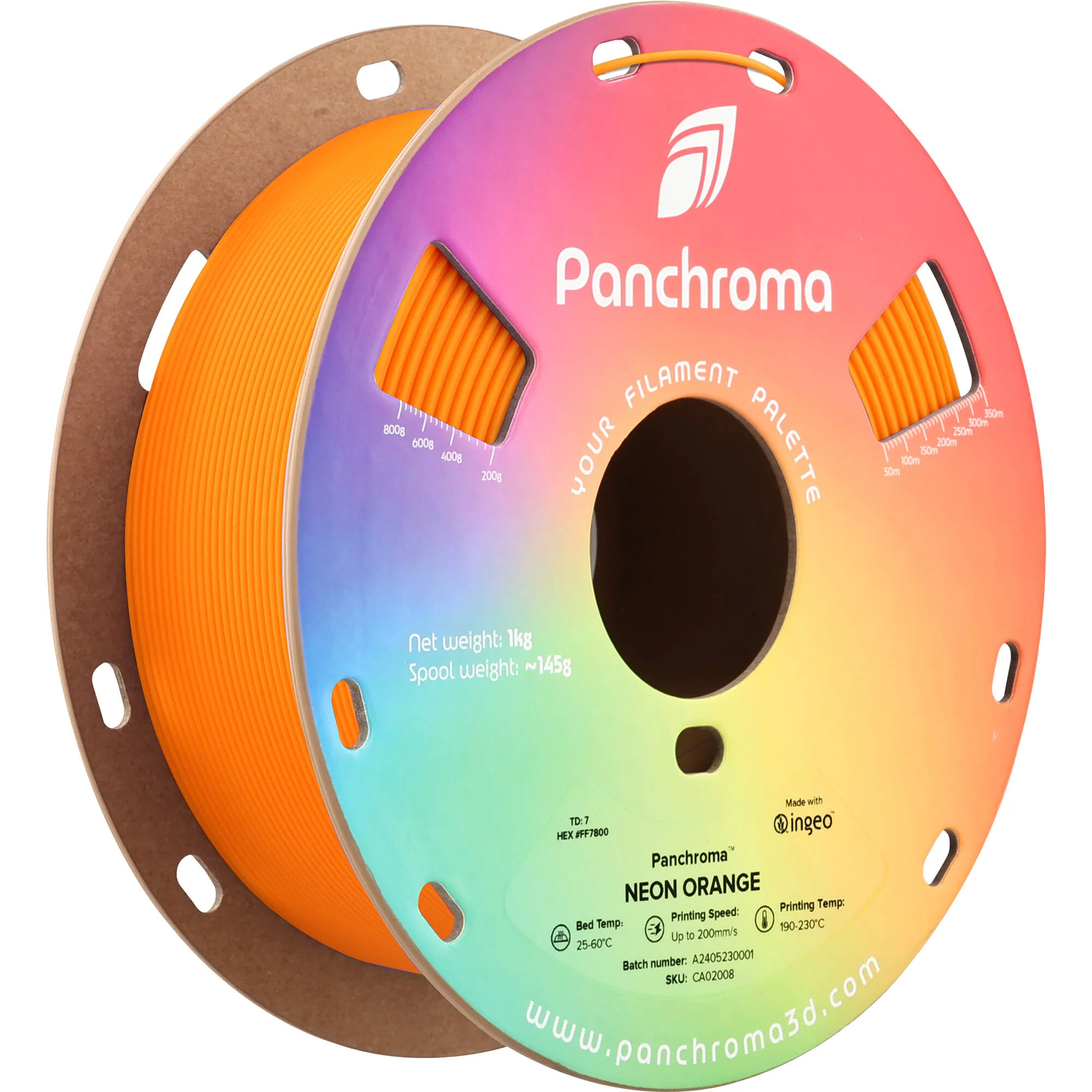 Polymaker Panchroma Neon PLA Filament (1kg, Orange)