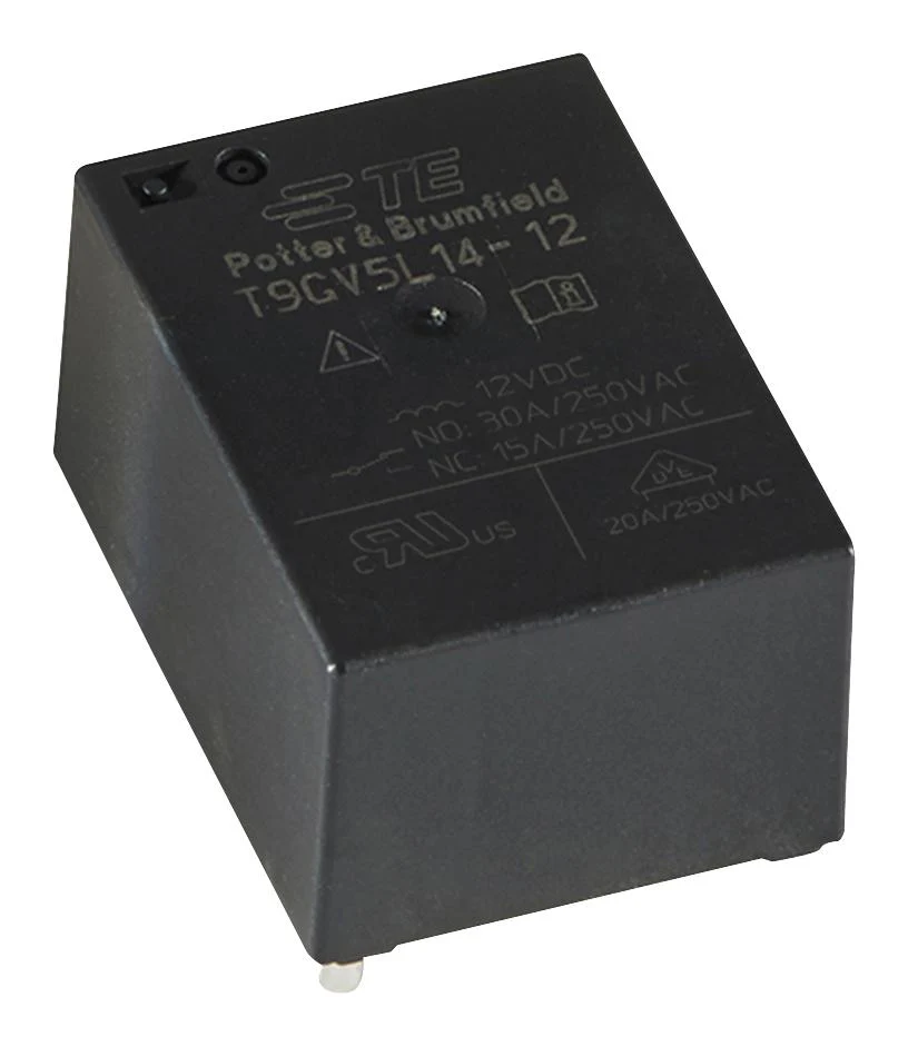 POTTER&BRUMFIELD - TE Connectivity T9GV1L14-24 Power Relay SPST-NO 24 VDC 30 A T9G Series Through Hole Non Latching