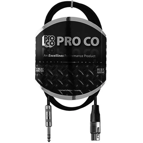 Pro Co Sound Excellines Stereo 1/4" Phone Male to XLR Female Cable - 3' - Image 3