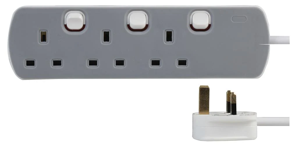 PRO ELEC 8313N-1M Extension Lead, 3 Outlets, UK, 13 A, 240 V, UK Type G, 1 m