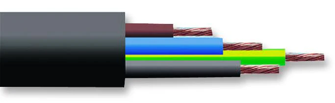 PRO POWER H07RNF3 2.5 Multicore Unscreened Cable, Per M, Black, 3 Core, 2.5 mm�