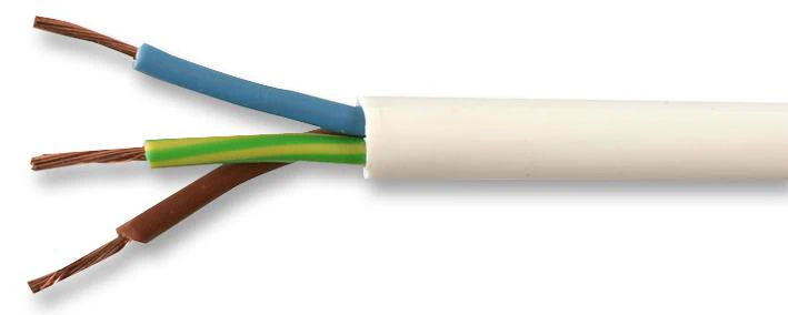 PRO POWER PP-3183Y-1MMWHT Multicore Unscreened Cable, Flexible, 3183Y, H05VV-F, Per Metre, White, 3 Core, 1 mm²