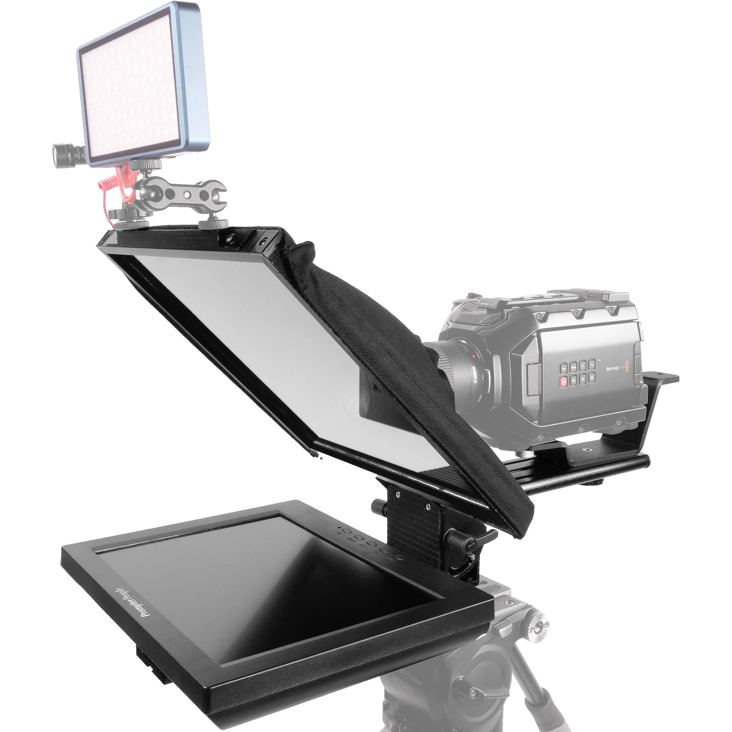 Prompter People PAL12 Prompter Pal Teleprompter with Auto-Reversing Monitor, 12 x 12" Glass, and Camera Sled - Image 4