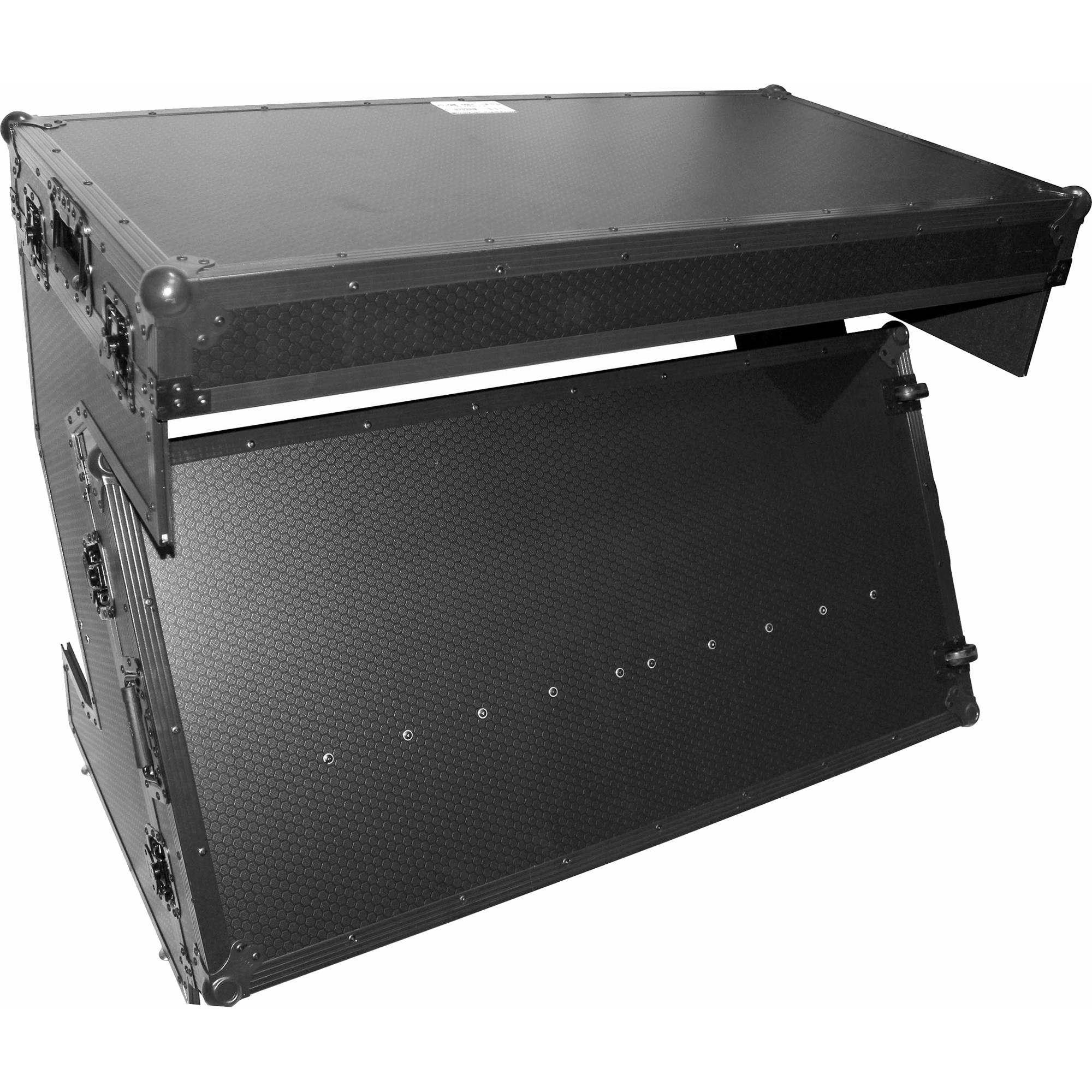 ProX DJ Z-Table MK2 Portable Z-Style DJ Table Flight Case with Handles & Wheels (Black on Black) - Image 7