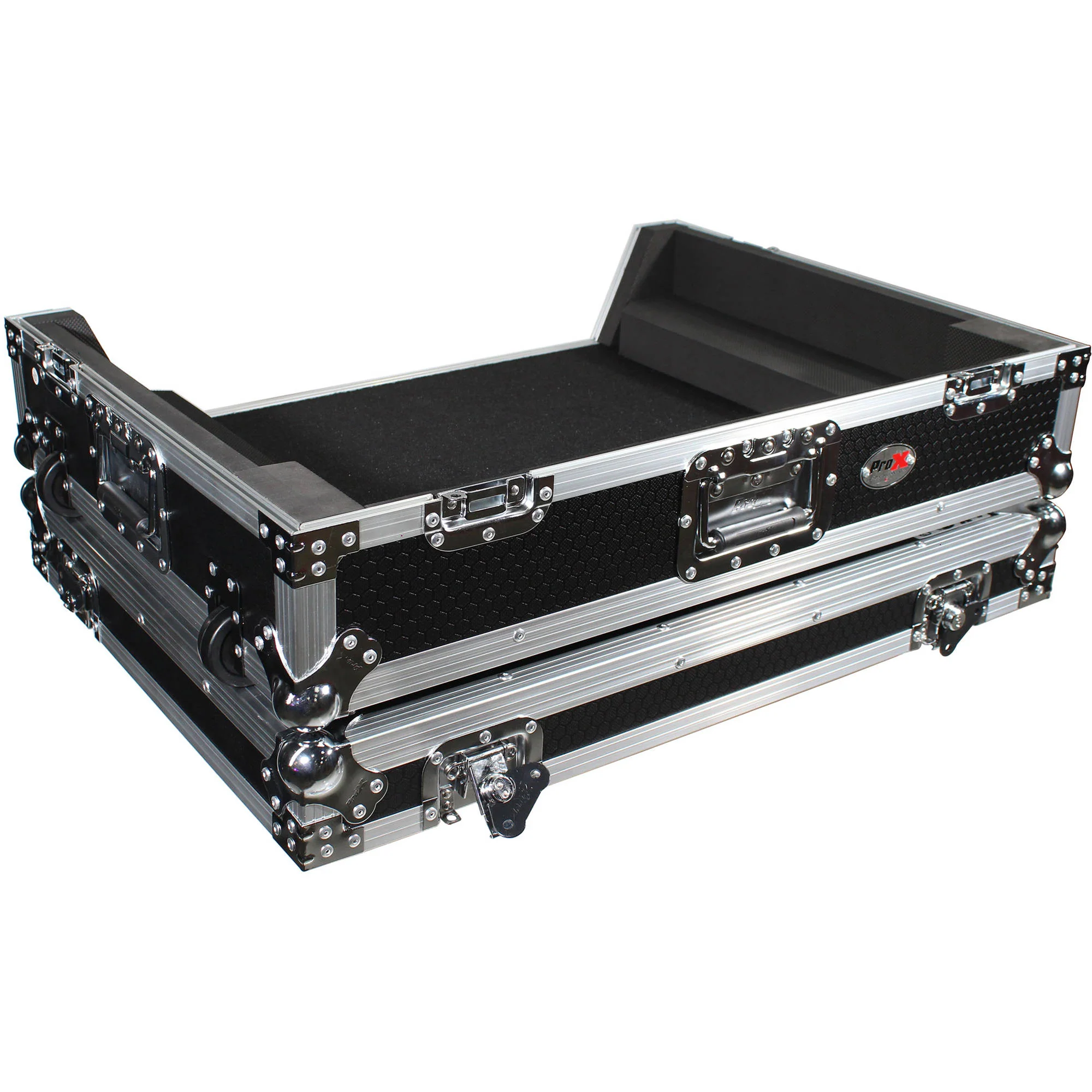 ProX XS-PRIME4 W Flight Case with 1 RU Rackspace and Wheels for Denon DJ Prime 4 (Silver on Black) - Image 15