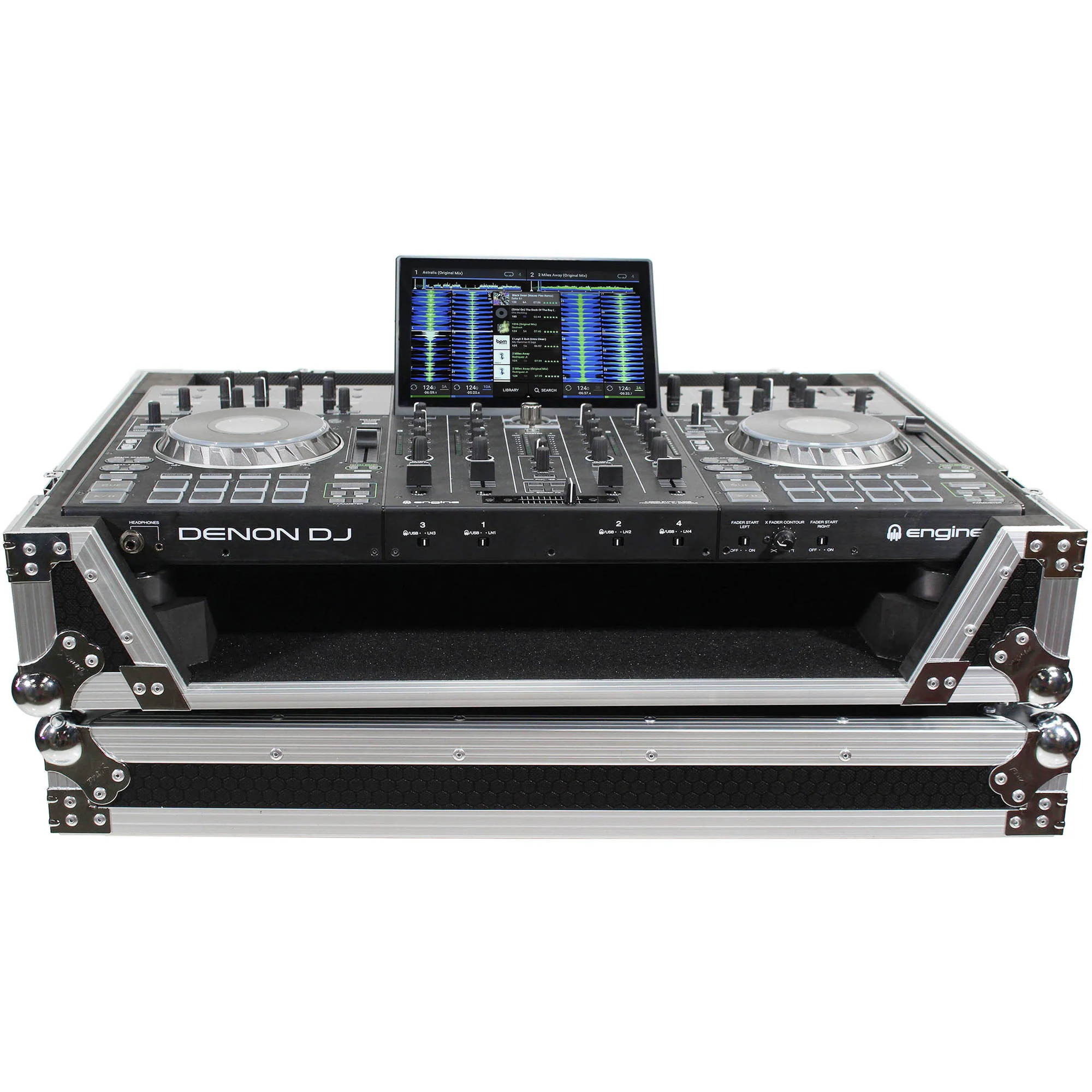 ProX XS-PRIME4 W Flight Case with 1 RU Rackspace and Wheels for Denon DJ Prime 4 (Silver on Black) - Image 5