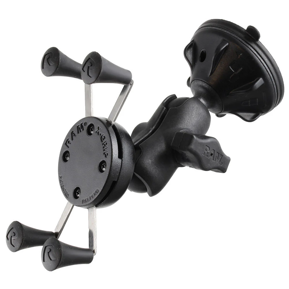 RAM MOUNTS Composite Twist Lock Suction Cup Mount with Short Double Socket Arm & Universal X-Grip Cell/iPhone Holder - Image 2