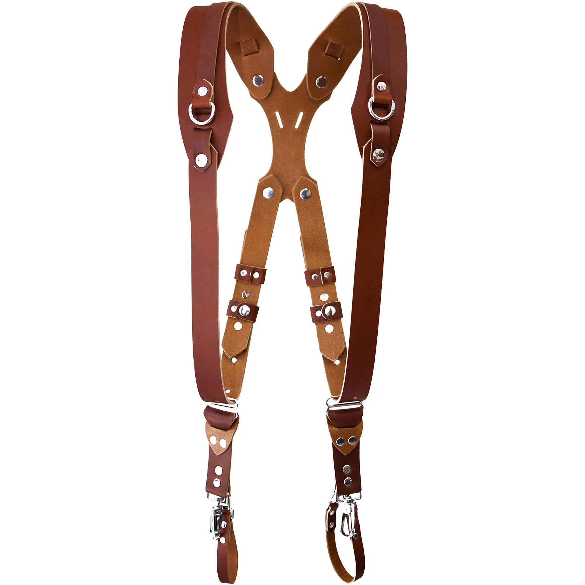 RL Handcrafts Clydesdale Pro Dual Leather Camera Harness (Small, Tan) - Image 10