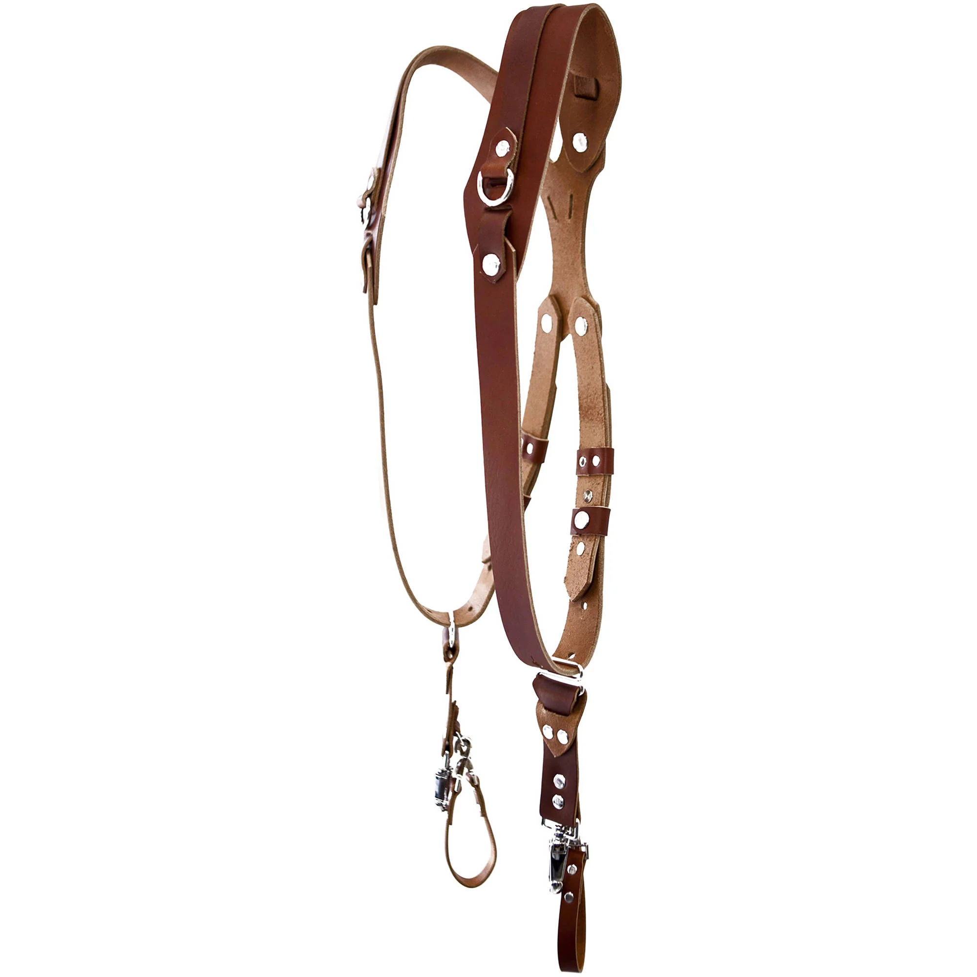 RL Handcrafts Clydesdale Pro Dual Leather Camera Harness (Small, Tan) - Image 3